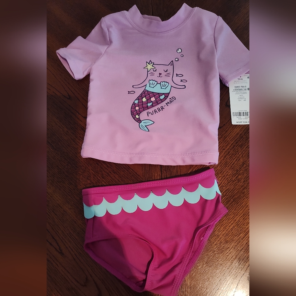 NWT 12M Carter's 2pc bathing suit